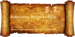 Babocsay Krisztián névjegykártya
